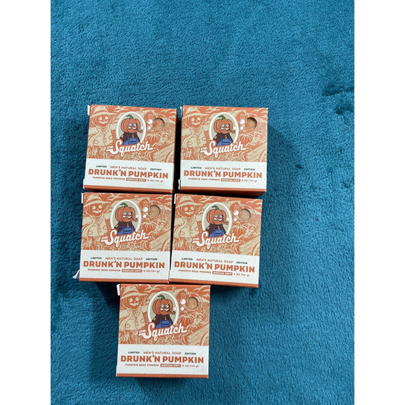 Dr Squatch Drunk'n Pumpkin Soap 5 oz Halloween Limited Edition Medium Grit 5 PK
